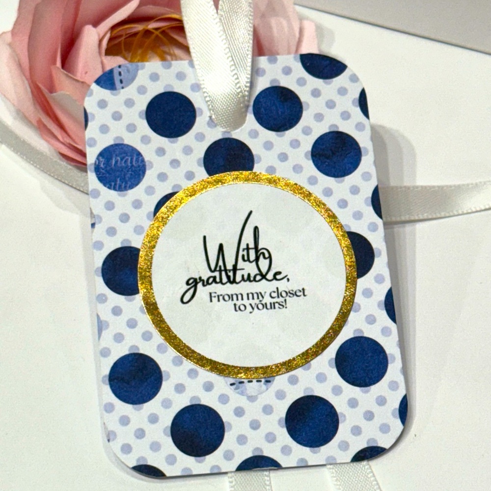 40 Blue and White Thank You Tags